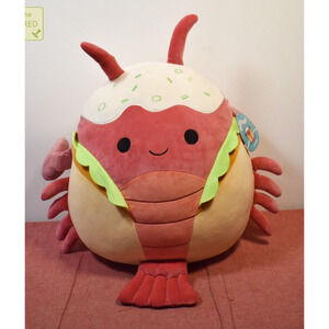 Squishmallows 16'' Lorono Red Lobster in Lobster Roll Plush